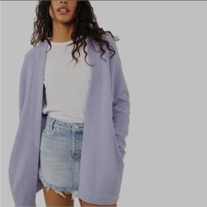 New Free People Ottoman Cardigan Open Front Ribbed Serenity Size Large